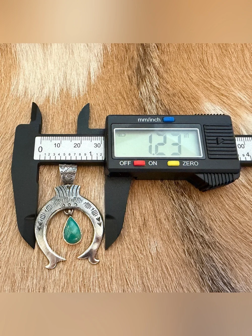 ❤️ Kingman Turquoise Hand Stamped Statement NAJA Oxidized Sterling Navajo Style